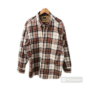 Ridgecut Toughwear Shirt Mens 2XLT White Red Plaid Long Sleeve Button Up NWOT